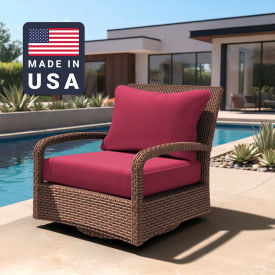 California Umbrella Deep Seat Cushion Rectangular Memory Foam Core Sunbrella Hot Pink Fabric 