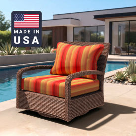 California Umbrella Deep Seat Cushion Rectangular Memory Foam Core Sunbrella Astoria Sunset Fabric 