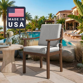 California Umbrella Dining Chair Cushion Square Memory Foam Core Sunbrella Natural Fabric 