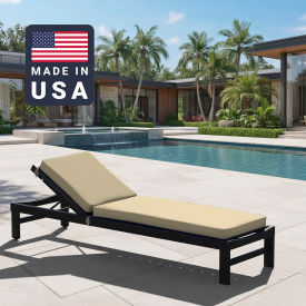Chaise Lounge Cushion, Memory Foam Core, Sunbrella Antique Beige Fabric view 2
