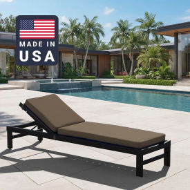 California Umbrella Chaise Lounge Cushion Rectangular Memory Foam Core Sunbrella Taupe Fabric 