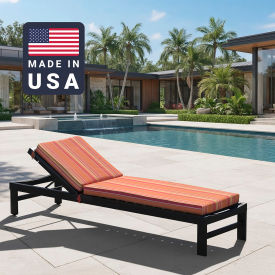 California Umbrella Chaise Lounge Cushion Memory Foam Core Sunbrella Dolce Mango Fabric 