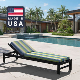 California Umbrella Chaise Lounge Cushion Memory Foam Core Sunbrella Seville Seaside Fabric 