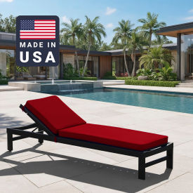California Umbrella Chaise Lounge Cushion Rectangular Memory Foam Core Sunbrella Jockey Red Fabric 