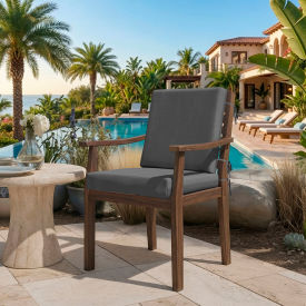 California Umbrella Dining Chair Cushion Foam Filled Olefin Charcoal Fabric 