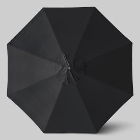 California Umbrella Newport 11 Patio Umbrella Teak Simulation Pole Sunbrella Black 