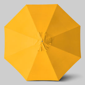 California Umbrella Newport 11 Patio Umbrella Matte White Pole Sunbrella Sunflower Yellow 