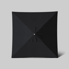 California Umbrella Newport 6 x 6 Patio Umbrella Teak Simulation Pole Sunbrella Black 
