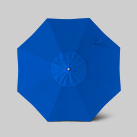 California Umbrella Newport 7.5 Patio Umbrella Teak Simulation Pole Sunbrella Pacific Blue 