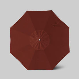 California Umbrella Newport 7.5 Patio Umbrella Teak Simulation Pole Sunbrella Henna 