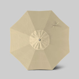 California Umbrella Newport 7.5 Patio Umbrella Teak Simulation Pole Sunbrella Antique Beige 