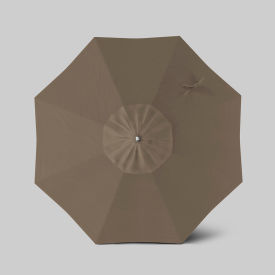 California Umbrella Newport 7.5 Patio Umbrella Teak Simulation Pole Sunbrella Taupe 