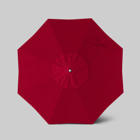 California Umbrella Newport 7.5 Patio Umbrella Ashwood Simulation Pole Sunbrella Jockey Red 