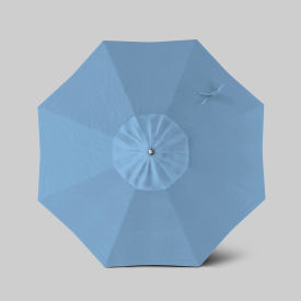California Umbrella Newport 7.5 Patio Umbrella Ashwood Simulation Pole Sunbrella Air Blue 