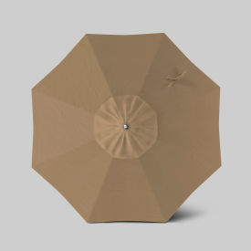 California Umbrella Newport 7.5 Patio Umbrella Ashwood Simulation Pole Sunbrella Heather Beige 