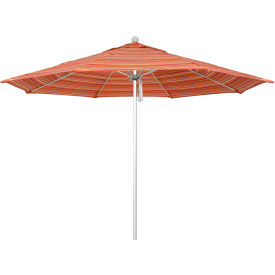 California Umbrella Venture 11 Patio Umbrella Silver Pole Sunbrella 1A Dolce Mango Fabric 