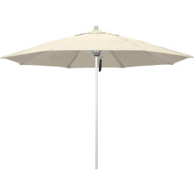 California Umbrella Venture 11 Patio Umbrella Silver Pole Olefin Antique Beige Fabric 