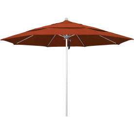 California Umbrella Venture 11' Patio Umbrella Silver Pole Olefin Terracotta Fabric
