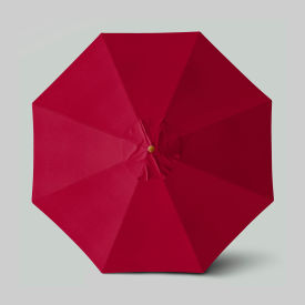 California Umbrella Venture 11 Patio Umbrella Teak Simulation Pole Sunbrella Jockey Red 