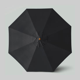 California Umbrella Venture 11 Patio Umbrella Teak Simulation Pole Sunbrella Black 