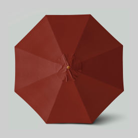 Venture 11' Patio Umbrella, Teak Simulation Pole, Sunbrella Terracotta view 2