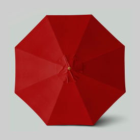 California Umbrella Venture 11 Patio Umbrella Teak Simulation Pole Olefin Red 
