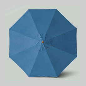 California Umbrella Venture 11 Patio Umbrella Teak Simulation Pole Olefin Capri Blue 