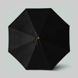 California Umbrella Venture 11 Patio Umbrella Teak Simulation Pole Olefin Black 