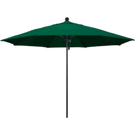 Venture 11' Patio Umbrella, Black Pole, Sunbrella 1A Forest Green Fabric view 2