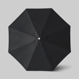 California Umbrella Venture 11 Patio Umbrella Ashwood Simulation Pole Sunbrella Black 