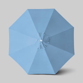California Umbrella Venture 11 Patio Umbrella Ashwood Simulation Pole Sunbrella Air Blue 