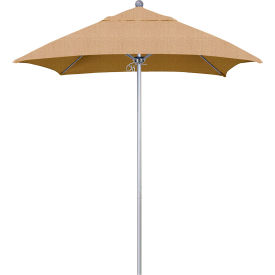 Venture 6' Patio Umbrella, Silver Pole, Sunbrella 2A Linen Sesame Fabric view 2