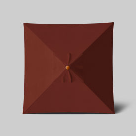 California Umbrella Venture 6 x 6 Patio Umbrella Teak Simulation Pole Sunbrella Henna 