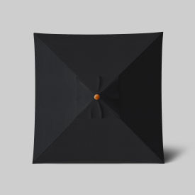 California Umbrella Venture 6 x 6 Patio Umbrella Teak Simulation Pole Sunbrella Black 