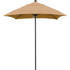 Venture 6' Patio Umbrella, Black Pole, Sunbrella 2A Linen Sesame Fabric view 2