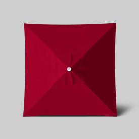 California Umbrella Venture 6 x 6 Patio Umbrella Ashwood Simulation Pole Sunbrella Jockey Red 