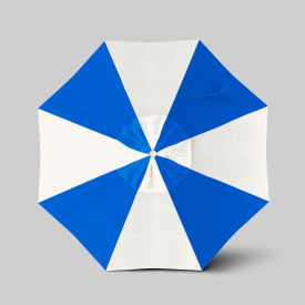 California Umbrella Venture 7.5 Patio Umbrella Silver Pole Sunbrella Natural/Pacific Blue 