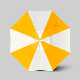 California Umbrella Venture 7.5 Patio Umbrella Silver Pole Sunbrella Natural/Sunflower Yellow 