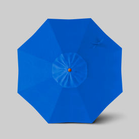 California Umbrella Venture 7.5 Patio Umbrella Teak Simulation Pole Sunbrella Pacific Blue 