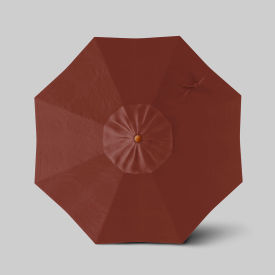 California Umbrella Venture 7.5 Patio Umbrella Teak Simulation Pole Sunbrella Henna 