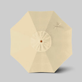 California Umbrella Venture 7.5 Patio Umbrella Teak Simulation Pole Sunbrella Antique Beige 