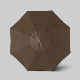 California Umbrella Venture 7.5 Patio Umbrella Teak Simulation Pole Sunbrella Cocoa 