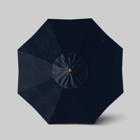 California Umbrella Venture 7.5 Patio Umbrella Teak Simulation Pole Sunbrella Navy 