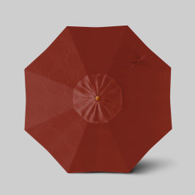 California Umbrella Venture 7.5 Patio Umbrella Teak Simulation Pole Sunbrella Terracotta 