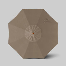 California Umbrella Venture 7.5 Patio Umbrella Teak Simulation Pole Sunbrella Taupe 