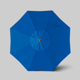 California Umbrella Venture 7.5 Patio Umbrella Teak Simulation Pole Olefin Royal Blue 