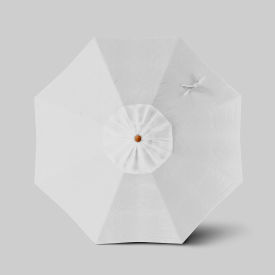 California Umbrella Venture 7.5 Patio Umbrella Teak Simulation Pole Olefin White 