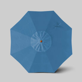 California Umbrella Venture 7.5 Patio Umbrella Teak Simulation Pole Olefin Capri Blue 
