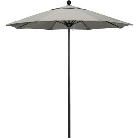 California Umbrella Venture 7.5 Patio Umbrella Black Pole Sunbrella 1A Granite Fabric 