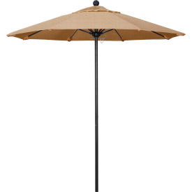Venture 7-1/2' Patio Umbrella, Black Pole, Sunbrella 2A Linen Sesame Fabric view 2